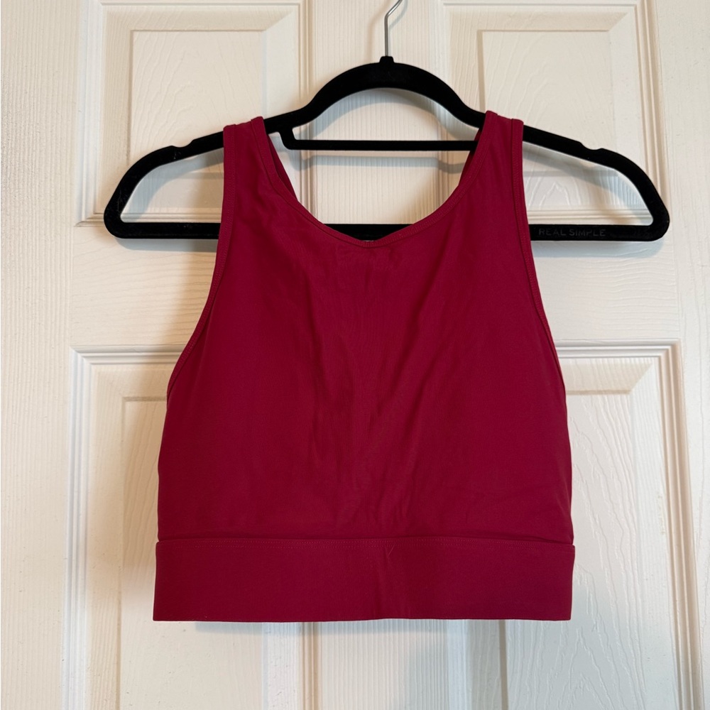High-neck Women’s Dark Red Sports Bra